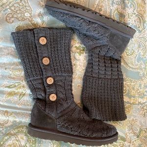 Ugg Lattice Cardy Knit Boots, EUC, Size 7